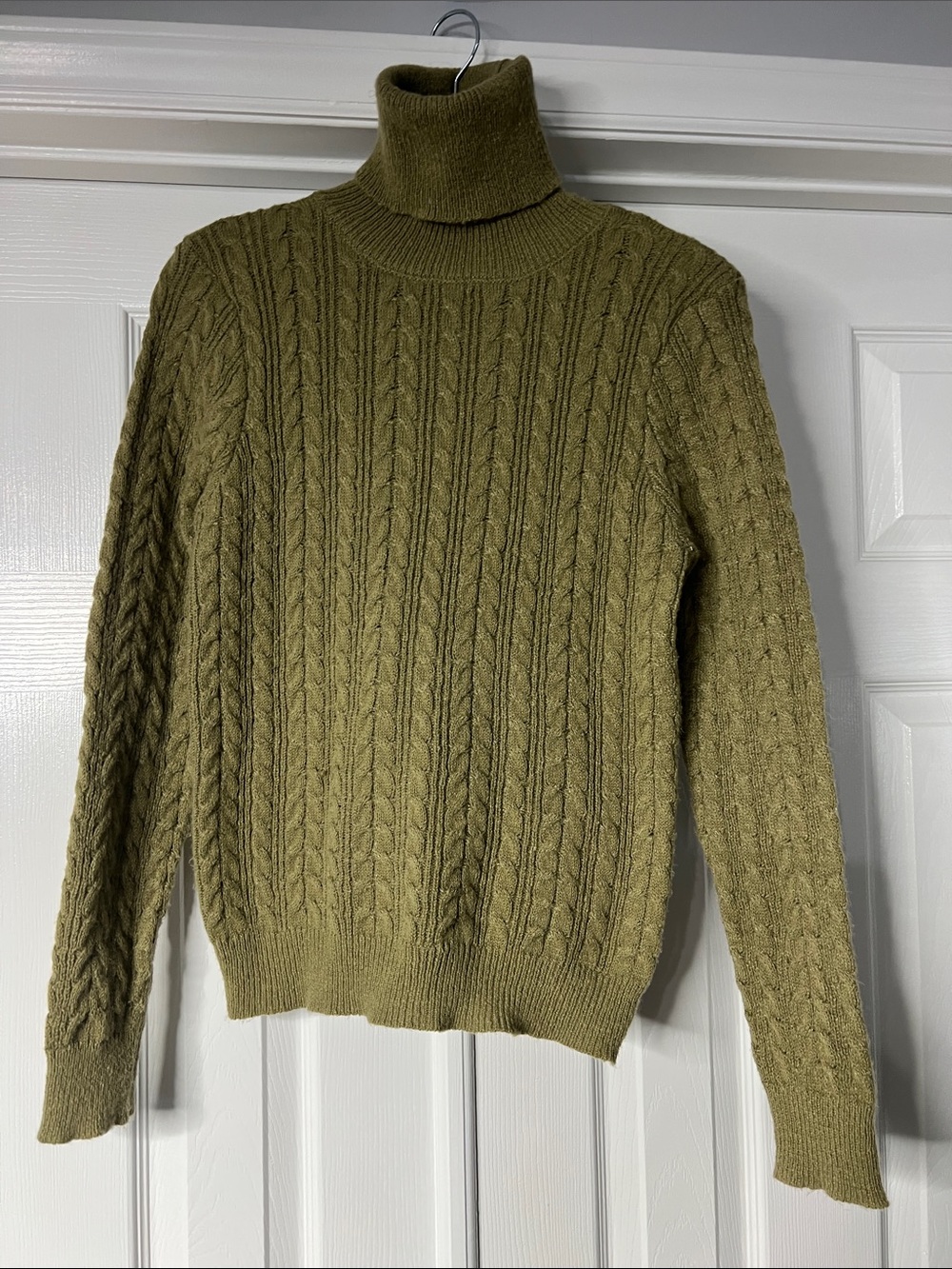 SHEIN Olive Cable Turtleneck Sweater for Men